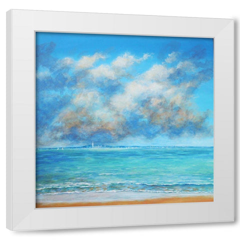Cloud Colors White Modern Wood Framed Art Print by Francis, Sandra