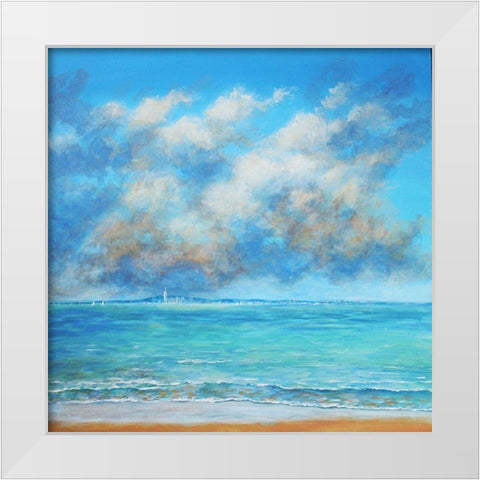 Cloud Colors White Modern Wood Framed Art Print by Francis, Sandra