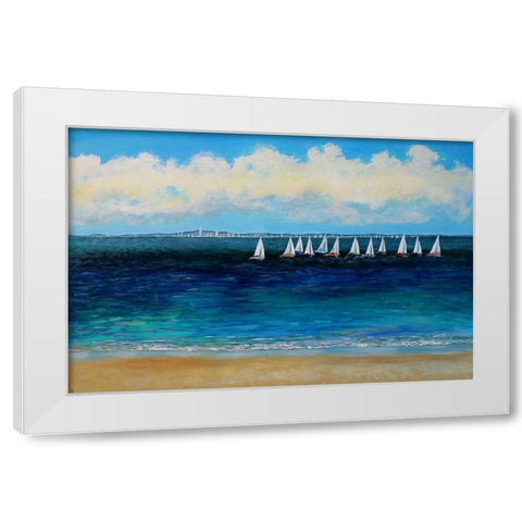 Summer Sailing White Modern Wood Framed Art Print by Francis, Sandra