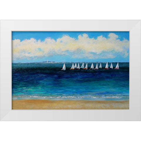 Summer Sailing White Modern Wood Framed Art Print by Francis, Sandra