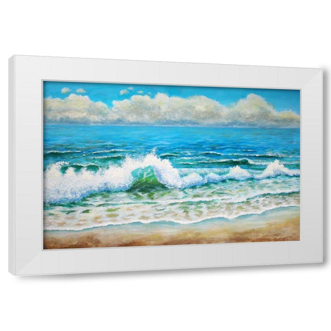 A Wave White Modern Wood Framed Art Print by Francis, Sandra