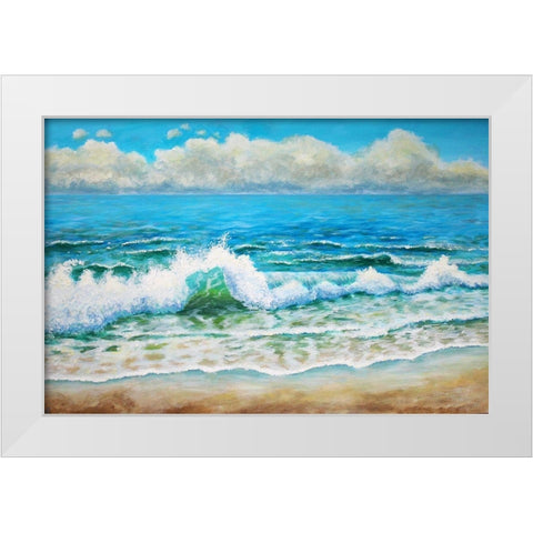 A Wave White Modern Wood Framed Art Print by Francis, Sandra