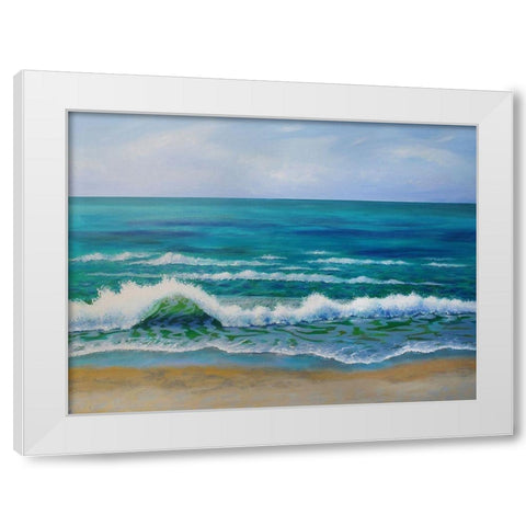Summer Waves White Modern Wood Framed Art Print by Francis, Sandra
