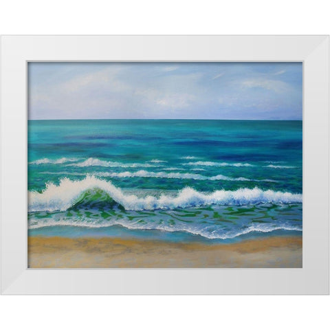 Summer Waves White Modern Wood Framed Art Print by Francis, Sandra