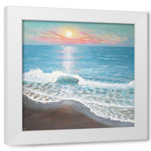 Sunrise White Modern Wood Framed Art Print by Francis, Sandra