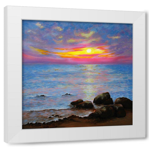 Early Sunrise White Modern Wood Framed Art Print by Francis, Sandra