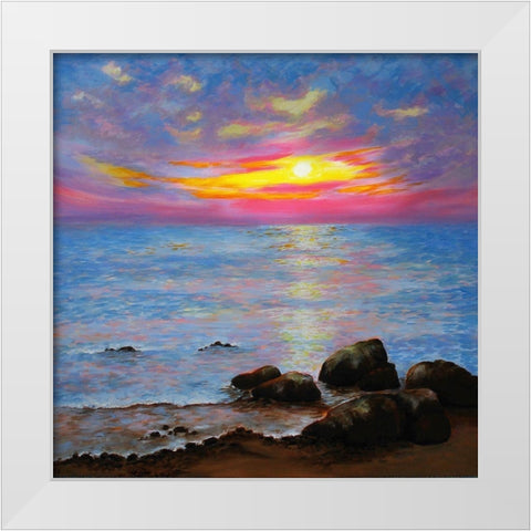 Early Sunrise White Modern Wood Framed Art Print by Francis, Sandra