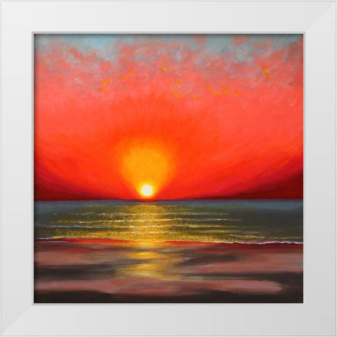 New Dawn, New Day White Modern Wood Framed Art Print by Francis, Sandra