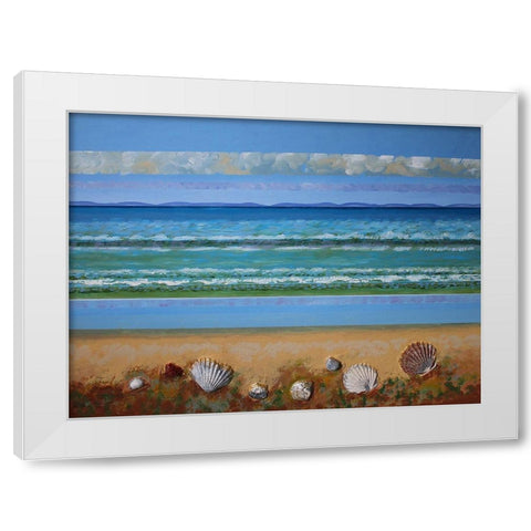Shell Abstract White Modern Wood Framed Art Print by Francis, Sandra