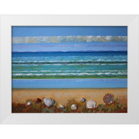 Shell Abstract White Modern Wood Framed Art Print by Francis, Sandra