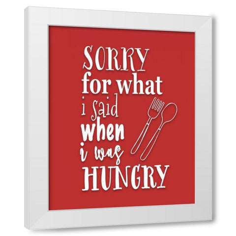 When I Was Hungry White Modern Wood Framed Art Print by Moss, Tara