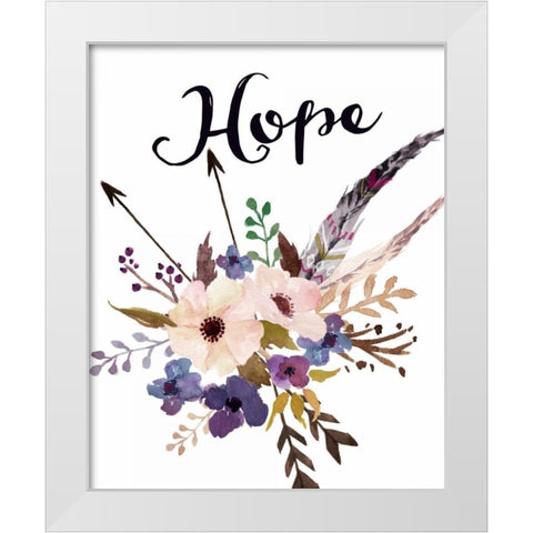 Hope White Modern Wood Framed Art Print by Moss, Tara