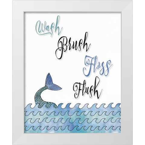 Wash Brush Floss Flush White Modern Wood Framed Art Print by Moss, Tara