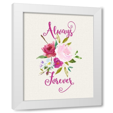 Always Forever White Modern Wood Framed Art Print by Moss, Tara