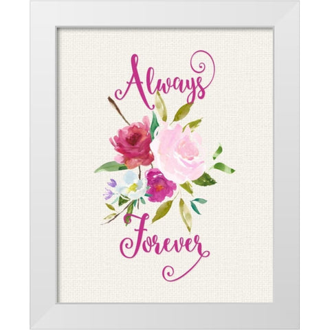 Always Forever White Modern Wood Framed Art Print by Moss, Tara