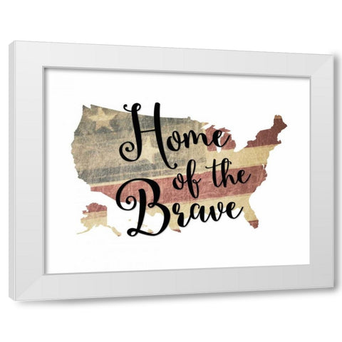 Home of the Brave White Modern Wood Framed Art Print by Moss, Tara