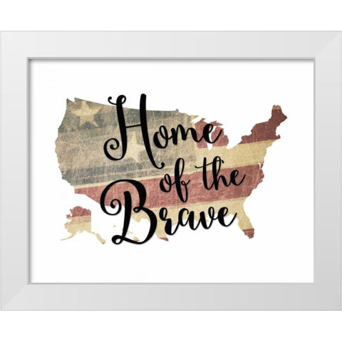Home of the Brave White Modern Wood Framed Art Print by Moss, Tara