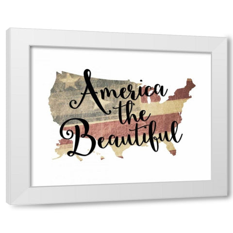 America the Beautiful White Modern Wood Framed Art Print by Moss, Tara