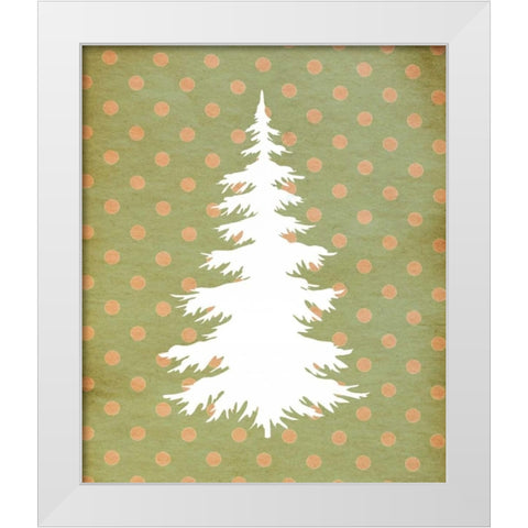 White Christmas Tree BG White Modern Wood Framed Art Print by Moss, Tara