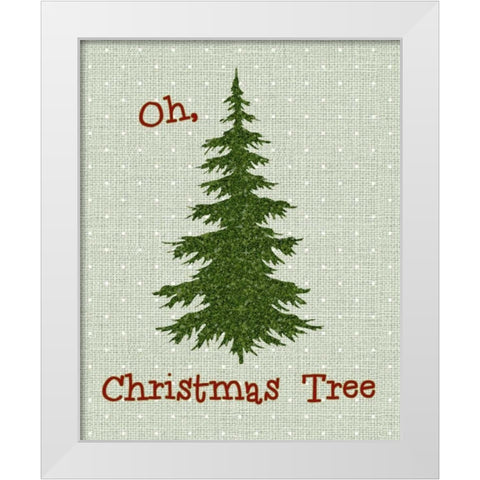 Oh Christmas Tree White Modern Wood Framed Art Print by Moss, Tara