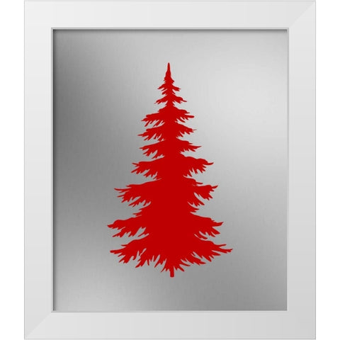 Red Tree on Silver White Modern Wood Framed Art Print by Moss, Tara