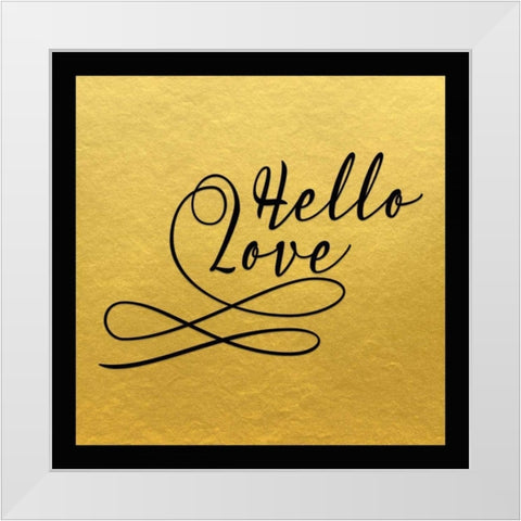 Hello, Love White Modern Wood Framed Art Print by Moss, Tara