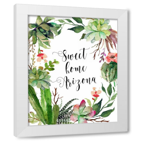 Sweet Home Arizona White Modern Wood Framed Art Print by Moss, Tara