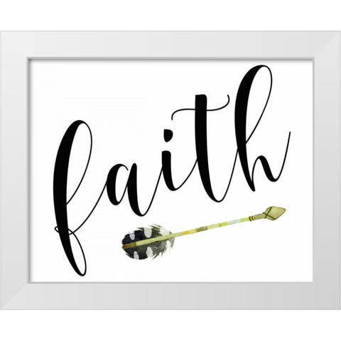 Faith with Arrow White Modern Wood Framed Art Print by Moss, Tara