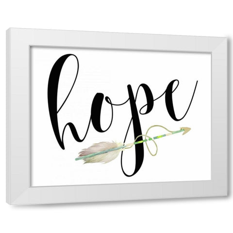 Hope with Arrow White Modern Wood Framed Art Print by Moss, Tara