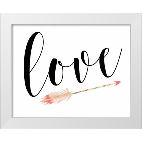 Love with Arrow White Modern Wood Framed Art Print by Moss, Tara