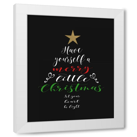 Merry Little Christmas White Modern Wood Framed Art Print by Moss, Tara