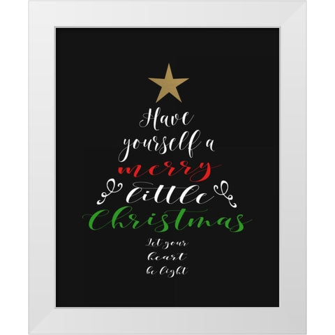 Merry Little Christmas White Modern Wood Framed Art Print by Moss, Tara