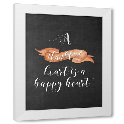 A Thankful Heart White Modern Wood Framed Art Print by Moss, Tara