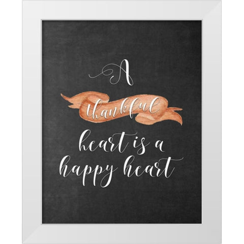 A Thankful Heart White Modern Wood Framed Art Print by Moss, Tara