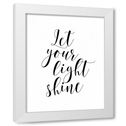 Let Your Light Sine White Modern Wood Framed Art Print by Moss, Tara