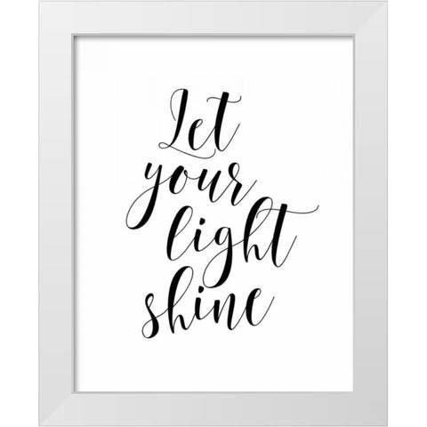 Let Your Light Sine White Modern Wood Framed Art Print by Moss, Tara