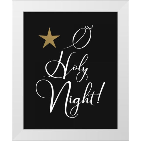O Holy Night White Modern Wood Framed Art Print by Moss, Tara