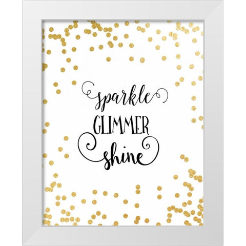 Sparkle, Glimmer, Shine White Modern Wood Framed Art Print by Moss, Tara