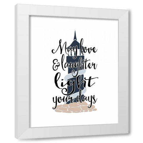 May Love and Laughter White Modern Wood Framed Art Print by Moss, Tara