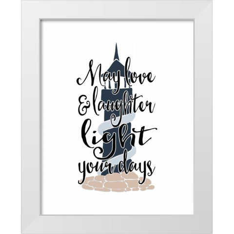 May Love and Laughter White Modern Wood Framed Art Print by Moss, Tara