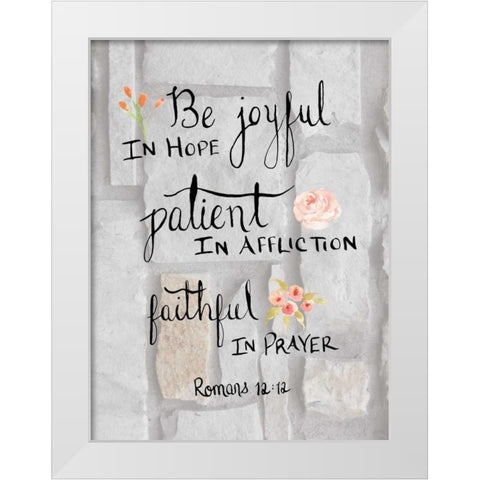 Romans 12:12 Brick White Modern Wood Framed Art Print by Moss, Tara