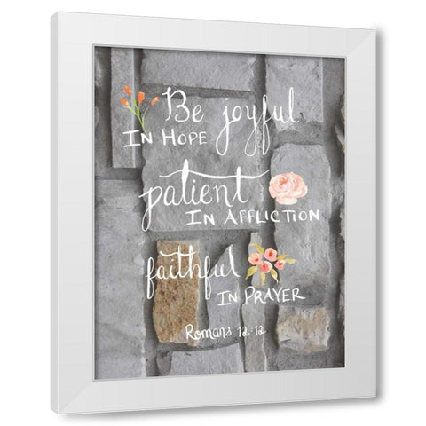 Romans 12:12 Brick II White Modern Wood Framed Art Print by Moss, Tara