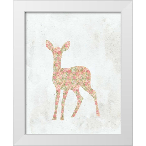 Shabby Chic Deer White Modern Wood Framed Art Print by Moss, Tara