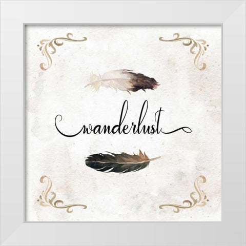 Wanderlust Square White Modern Wood Framed Art Print by Moss, Tara