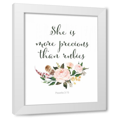 Proverbs 3-15 White Modern Wood Framed Art Print by Moss, Tara