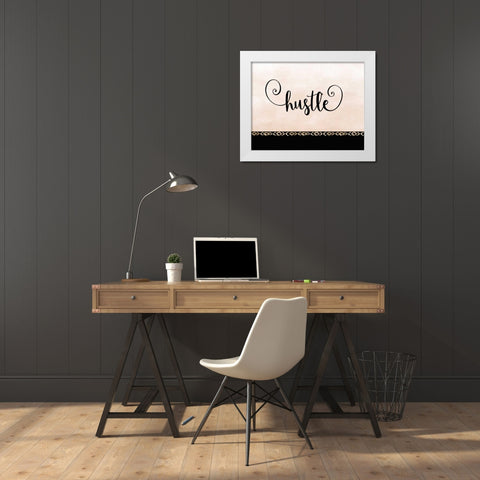 Hustle White Modern Wood Framed Art Print by Moss, Tara