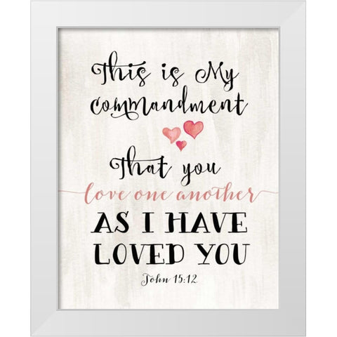 Love One Another White Modern Wood Framed Art Print by Moss, Tara