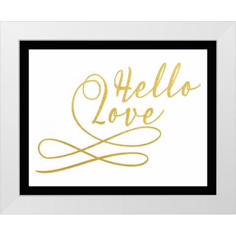 Hello Love White Modern Wood Framed Art Print by Moss, Tara