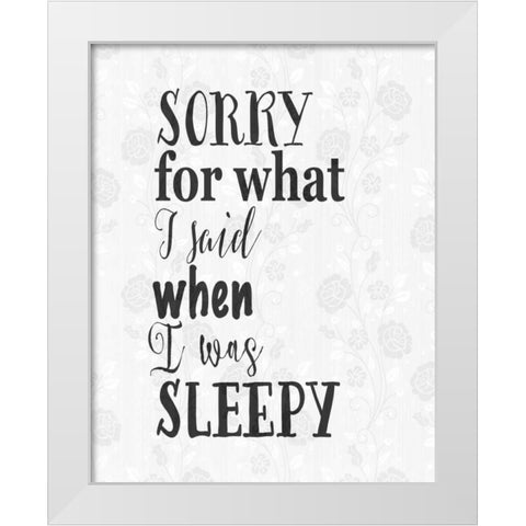 When I Was Sleepy White Modern Wood Framed Art Print by Moss, Tara