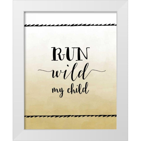 Run Wild White Modern Wood Framed Art Print by Moss, Tara